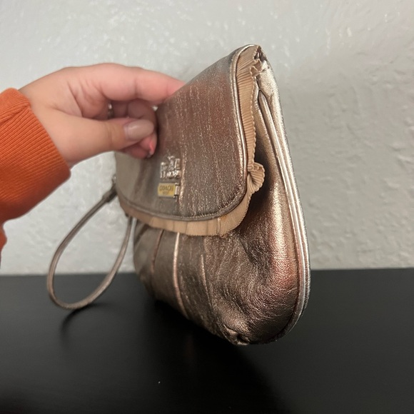 Coach Metallic Clutch Pleated Wristlet - Picture 4 of 9